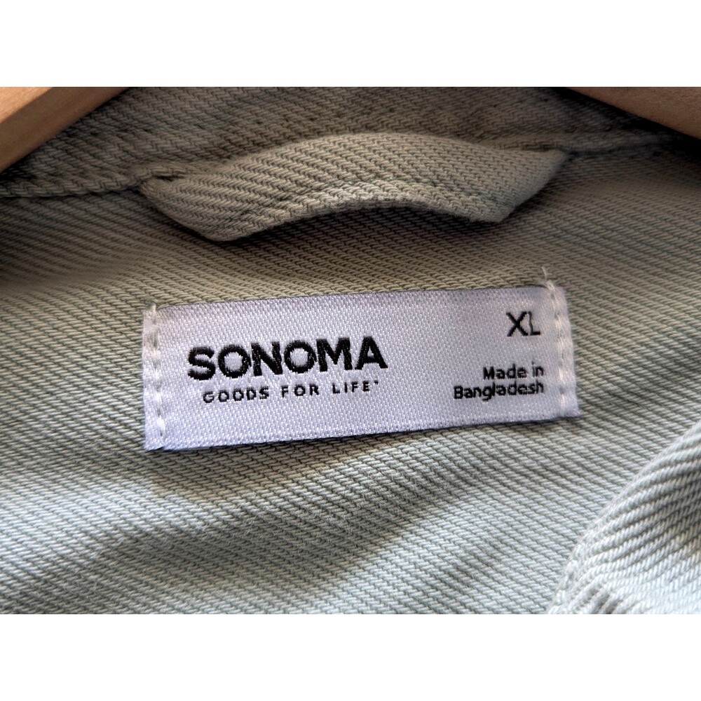 Sonoma Heavyweight Cotton Overshirt Long Sleeve Mens XL Mint Green NEW - Picture 3 of 11